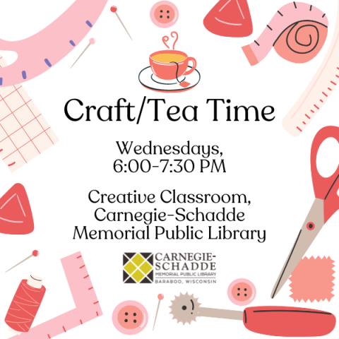 Craft/Tea Time June through August 2024 slide