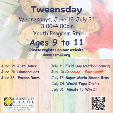 Tweensday, ages 9 to 11