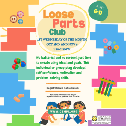 Loose Parts Club, ages 6 to 11