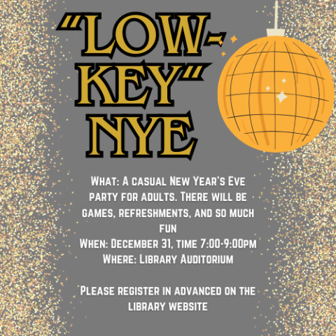 "Low-key" NYE New Year's Eve Party