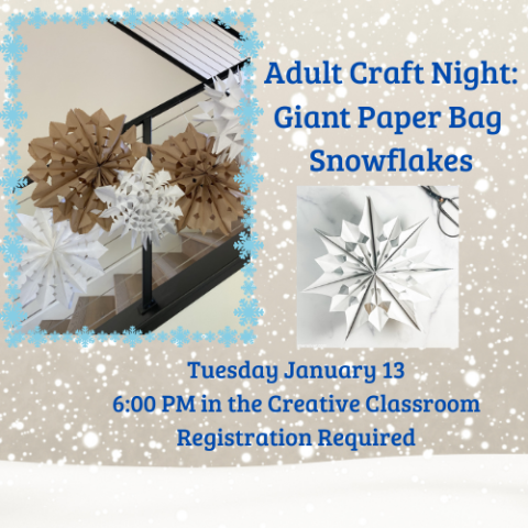 Giant paper bag snowflakes