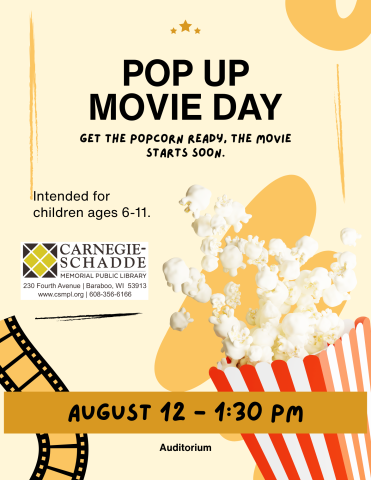 Pop Up for ages 6-11: Movie Day 