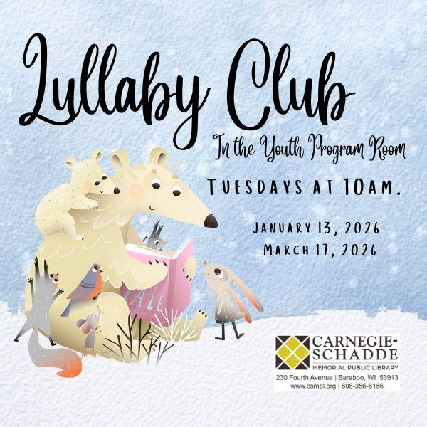 Small bear reading to various other woodland creatures