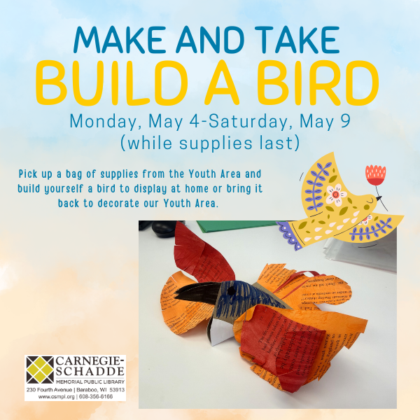 Bird made with crafting supplies